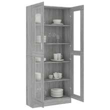 vidaXL Armadio da vetrina Sonoma grigio 82,5x30,5x185 cm Legno ingénierie - Grigio - Visualizzare 7