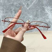 1 Pair Unisex Fashion Artistic Flat Glasses - Rose Red - View 8
