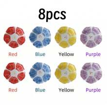 4/8件套彩色陶瓷可爱花朵造型蘸酱碟，迷你甜点碗，3.5英寸，适用于盛放蜂蜜、芝麻酱、红枣、坚果、番茄酱、果酱、甜点、酱油、沙拉酱、蘸酱、野餐、芝麻酱、厨房用品、早餐小碟、糖果、首饰托盘，斋月、开斋节礼物、返校礼物 - 彩色 - 查看 21