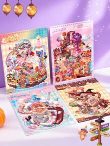 1 Book With 6 Different Miniature Scene Sticker Sets, Scrapbooking Stickers, 3D Dimensional DIY Decorative Sticker Sheets - Multicolor - View 12