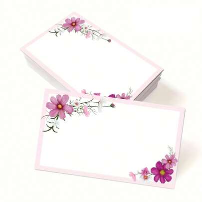 24/48 pezzi Bellissime cartoline di ringraziamento con sfondo floreale, per note di ringraziamento, messaggi, biglietti da scrivere, invio di cartoline, forniture per piccole imprese, etichette regalo, compleanni, articoli unici e forniture scolastiche