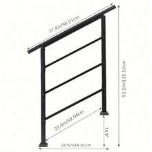 Matte Black 1-3 Steps Adjustable Straight Handrail Garden Stair Handrail - Straight Handrail - View 5