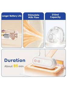 1pc 210ml Double Electric Breast Pump, 4 Modes 15 Levels, Massage, Suction, Lactation, Milk Ejection Modes, Easy To Clean