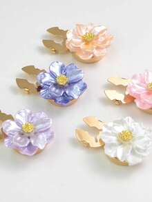 1pc Floral Pattern Button Set, Pearl Luster Flower Shirt Buttons, Cufflink Alternative For Women And Men's Formal Shirts