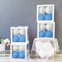 Một hộp đựng bóng bay trong suốt màu trắng, kích thước 9,85 inch, hoàn hảo để trang trí tiệc tùng, làm đạo cụ chụp ảnh và gói quà tặng. - trắng - Xem 4