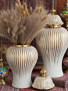 1pc European Luxury General Bottle Storage Jar, Home Living Room Foyer Display Vase - Multicolor - View 4