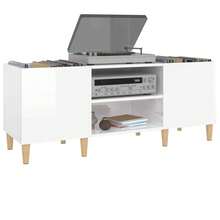 vidaXL Armadio a dischi bianco brillante 121x38x48 cm in legno metalmeccanico - Bianco - Visualizzare 4