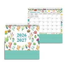 2026年英文创意极简桌面日历：18个月计划本，带365天倒计时和月度日程安排 | 高清双面印刷，优质胶版纸，加固双线圈装订，清新花卉设计，时尚简约 | 带节假日提醒 | 情侣、学生和职场人士的完美礼物 - 彩色 - 查看 14