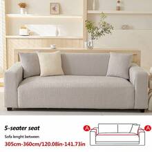 1件装弹力宠物友好型沙发套，四季通用宽松沙发套，防滑客厅沙发保护套，完全防尘，适用于双人、四人和三人沙发