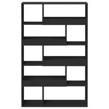 vidaXL Cloison de séparation noir 100x33x156,5 cm bois d'ingénierie - Noir - Voir 4