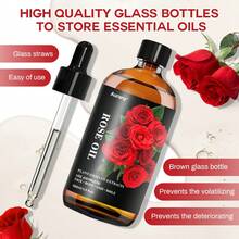 AURANY 玫瑰精油保湿身体及头发护理油，天然玫瑰萃取保湿面部护理油，滋养角质层及肌肤护理油（适用于干性肌肤），多用途美容油，100毫升 - 無味 - 查看 7