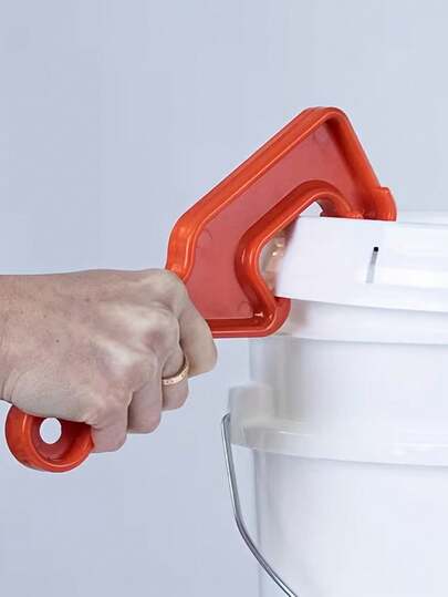 2 piezas Herramienta abridor de tapa de cubo de plástico, llave para lata de pintura de 5 galones, abridor de lata de pintura, diseño de mango de fácil agarre, herramienta de uso dual para el hogar e industrial, abridor de lata compacto, ahorro de trabajo y duradero, abridor de lata ligero y resistente