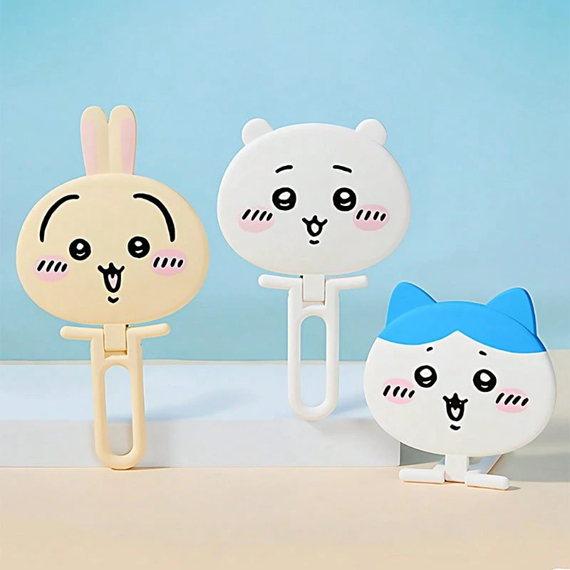 Miniso 1个千川系列3D手持折叠化妆镜,塑料材质,可爱设计,便携,适合日常化妆,卡通化妆镜 - 彩色 - 查看 1