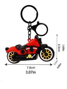 Fashionable Plastic Colorful Cartoon Motorcycle Model Keychain, Keyring, Bag Pendant, Car Decor, Accessory, Holiday, Birthday, Valentine's Day Gift - Multicolor - View 3