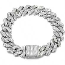 1pc Hip Hop Cuban Link Pet Dog Necklace, 14mm Diamond Shape, Rhinestone Inlaid, Small/Medium/Large Sizes, Zinc Alloy Material Durable & Fashionable, Suitable For Daily Wear Or Holiday Gift - Multicolor - View 5