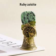 1 pieza Campana de cobre con piedra cristal natural en bruto, campana de latón para decoración del hogar, regalo de Navidad, recordatorio de llamada de cama, decoración de Navidad - Campana de piedra cruda - Ver 15