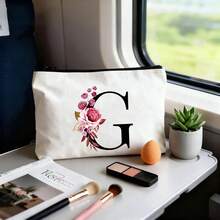 Personalized Makeup Bag, Portable Storage Pouch, Birthday Gift For Women/Mom, Gift For Best Friend, Bridesmaid Cosmetic Bag (G)