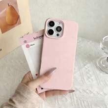 Funda de teléfono de silicona líquida - Lila púrpura, antiamarillamiento y suave protección, compatible con iPhone, resistente al agua, a los golpes, a las caídas y a los arañazos - Rosa - Ver 4