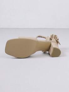 Timesize 女士蝴蝶结正式凉鞋，杏色高跟凉鞋，办公鞋，婚鞋，夏季低跟凉鞋，新品上市 - 杏色 - 查看 8