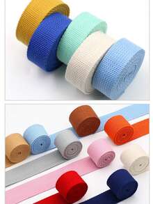 1卷长236英寸/393英寸、宽0.98英寸/1.47英寸的帆布背包带，带包装布，编织带，米色编织牵引绳，宠物背带 - 彩色 - 查看 9