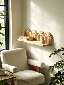 1 chiếc giá treo tường hình vòm bằng gỗ phong cách Bohemian, khung vòm cầu vồng bằng gỗ kiểu nhà nông thôn, giá treo cây cảnh mộc mạc, kệ sách treo tường đa năng, dễ lắp đặt, trang trí nhà cửa đa năng cho mọi mùa, quà tặng trang trí cầu vồng hiện đại phù hợp cho nhiều dịp - Áp dụng cho phòng ngủ, sách vở, phòng khách và tiền sảnh (Màu sắc và kiểu dáng ngẫu nhiên) - Màu be - Xem 7