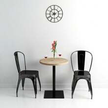 vidaXL Tavolo da bistrot in MDF e acciaio rotondo 60 x 75 cm Colore cenere - Beige - Visualizzare 1