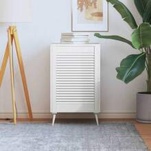 vidaXL Armadio con persienne bianco 69x49,4 cm in legno di perno massiccio - Bianco - Visualizzare 1