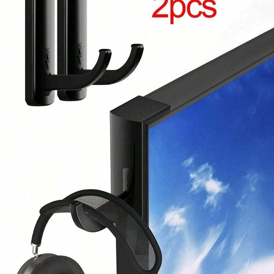 4pcs/2pcs/1pc Headphone Holder Hook Rack, Suitable For Computer Headset, Monitor Edge, Desk, Wall, Gaming, Compact & Sturdy Headphone Stand, Provides Solid Support And Space Saving - Nhiều màu - Xem 1