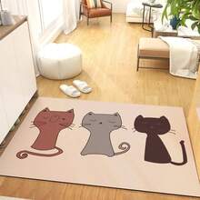 1 pièce, 3 pièces Tapis de nourriture pour animaux de compagnie à imprimé chat, haute absorbance, séchage rapide, facile à nettoyer, tapis pour animaux de compagnie, convient à toutes les saisons, peut être utilisé comme tapis de cage pour chien/chat - Multicolore - Voir 11