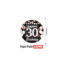 30th Birthday Diamond Black Background Disposable Plates, Napkins, Cups - One-Time Party Supplies Set, Fits 25 Guests, Disposable Paper Plates Party Tableware Suitable For Birthday, Wedding, Theme Party, Family Picnic - Multicolor - View 7