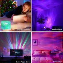 16-Color Ocean Wave Projector Lights, Luminothe Cube Lights And Rechargeable With Remote Controllers, 3D Holographic Water Ripple Romantic Atmosphere Lighting Device, Suitable For Decoration In Living Rooms And Bedrooms, Meditation Relaxation, And Night Lighting - Square - View 5