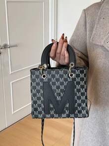 Nueva bolsa de mano minimalista y casual, bolso de hombro de moda retro, bolso cuadrado versátil de bandolera - Negro - Ver 2