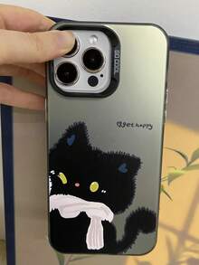 Ốp điện thoại hình mèo đen dễ thương, chống sốc, bảo vệ cho iPhone 16Pro, 17, 15, 14, 13, 11, 17Pro Max, 12Pro, 17Pro - màu đen - Xem 2