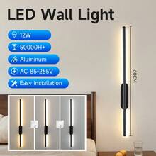 60厘米/80厘米LED线性壁灯，可调光，适用于浴室梳妆镜，室内墙面装饰照明，可用于浴室、卧室、走廊、展厅、阅览室、餐厅、酒吧、咖啡厅、服装店、客厅、博物馆等场所。 - 長條壁燈 - 查看 12