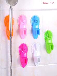 10个装可调节塑料淋浴喷头支架，带强力吸盘，无需钻孔即可壁挂安装，适用于浴室和厨房 - 彩色 - 查看 11