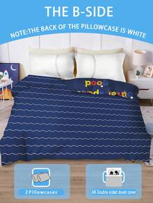 2/3PCS Personalized Customized Cartoon Astronaut Duvet Set, Made Of Polyester Material And Digitally Printed. Suitable For Children, Teenagers, Gifts, Bedroom Decorations, Dormitories, Planets - Multicolor - View 2