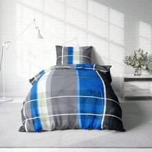 4 teilig Partner Bettwäsche Bettbezüge kariert anthrazit grau modern weiche Microfaser Kissenbezug 80x80 cm mit Reißverschluss - Dunkelrot-A - Übersicht 7