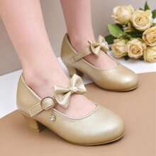 秋冬新款冰雪梦幻渐变低跟圆头公主鞋，舒适芭蕾平底鞋，适合宴会及各种场合，百搭必备单品 - 香檳色 - 查看 4