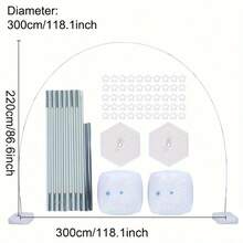 3 X 2.2m Adjustable Balloon Arch Stand, Balloon Arch Set With Water-Fillable Base, Sturdy And Flexible Balloon Arch Columns, Suitable For Wedding, Birthday, Baby Shower, Gender Reveal, Holiday Party Decoration, Anniversary, Events And Celebrations - Multicolor - View 6