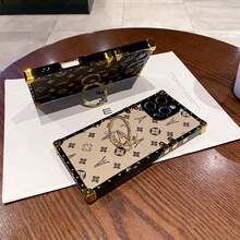 Ốp lưng điện thoại Apple S25ultra thời trang 17promax, mới 17pro với vòng giữ điện thoại ẩn S24/S21ultra/S22/S22P/S22u/S23/A52/A72/S26 hình vuông, cạnh mềm, chống rơi, bảo vệ sang trọng, kiểu dáng retro, cạnh thẳng, dành cho 17plus/16promax/16plus/16pro/16/15promax/15plus/15pro/15/14promax/14plus/14pro/14/13promax/13pro/13/12promax/12pro/12/11promax/11, ốp bảo vệ màn hình, đinh tán, viền mạ điện. - Màu quả mơ + giá đỡ nhẫn - Xem 6