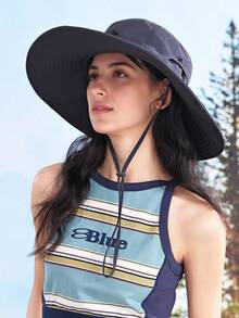 CAMEL CROWN Wide Brim Bucket Hat, Summer UV Protection Sun Hat, Denim Hat, Hiking Cap - Dark Gray - View 2