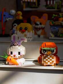 2000+ Pcs New Cute Animal Theme Mini Building Blocks Toy Series, Including Adorable Corgi Puppy, Owl, Dolphin, Rabbit, Kitten And More, Creative Assembly, Suitable For Window Decor, Living Room Decoration, Thanksgiving/Birthday, Holiday Gifts. Stress Relief Toy, Mini Building Blocks, Building Block Bear, Adult Building Blocks - Multicolor - View 5