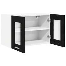 vidaXL Armoire suspendue avec porte 2 pcs Chêne noir 60 x 31 x 40 cm - Noir - Voir 6