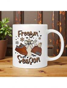 1pc Halloween Theme Ceramic Mug Mug Coffee Cup Tea Cup 11oz Halloween Frozen Season Pattern The Best Halloween Holiday GReusable, Dishwasher , Ideal Multiple Beverages, Coffee Cup, Ceramic Coffee Cup Christmas Gifts The Perfect Gift For Coffee Lovers, Men And Women -Travel Coffee Cup - Print 5 - View 1