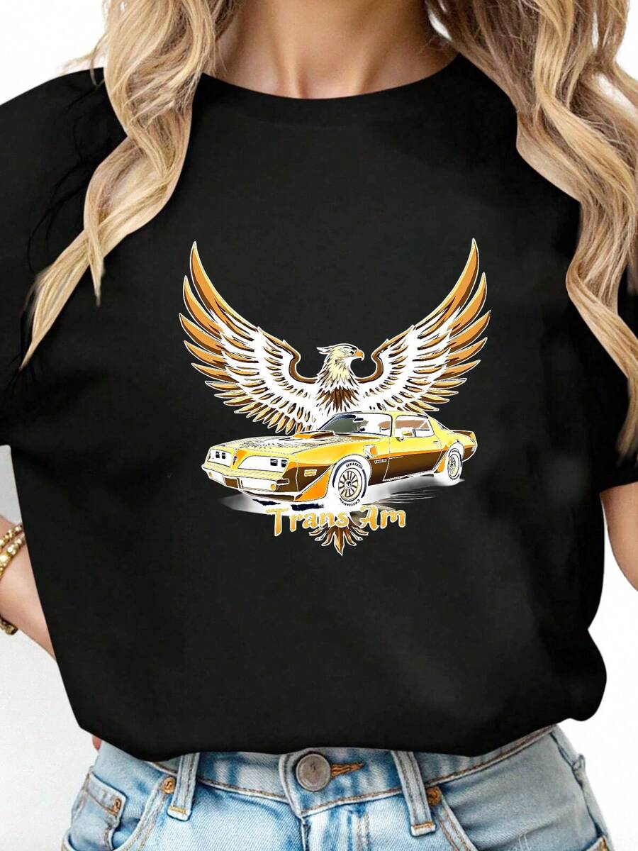Firebird Trans Am Muscle Car Classic Car Vintage Unisex T Shirt (2) - Black 2 - View 1