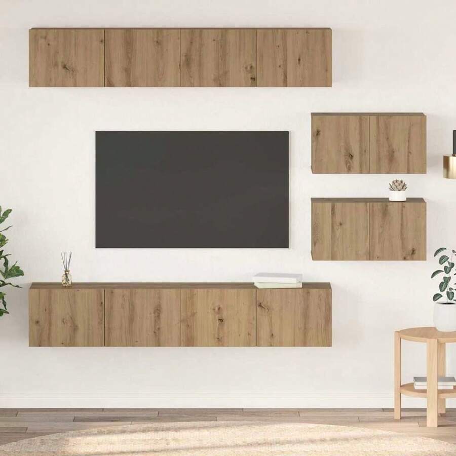 vidaXL Ensemble meuble TV 6 pz Chêne artigianale Bois d'ingénierie - Castano - Visualizzare 1