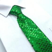 1 pieza Corbata con cordón y decoración de lentejuelas para hombre, accesorio adecuado para fiestas, reuniones y bares, accesorios, festival - Multicolor - Ver 5