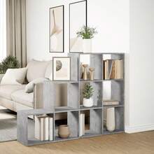 vidaXL Estante separado de pieza de 3 ebenex gris beton - Gris - Ver 4