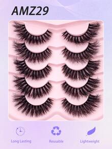 5 Pairs ENCHUW Eyelashes, Lengthening & Volumizing, Fluffy & Charming, Criss-Cross Design, Suitable For Party Wear
