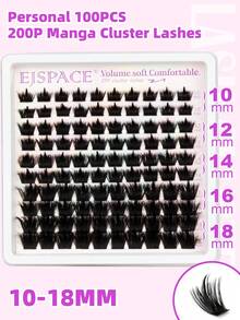 100pcs/Pack 200pcs Fluffy Individual Lashes, D Curl Thick Cartoon Eyelashes, 10-18mm Delicate False Eyelashes, DIY Eyelash Extension Kit Suitable For Beginners, Gift For Women And Girls - D - Xem 4